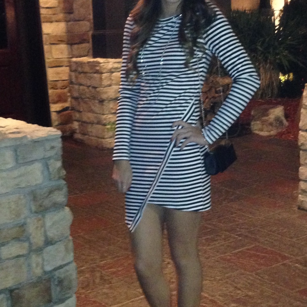 Striped Black and White Dress